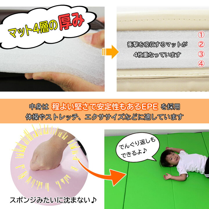 楽天市場】プレイマット 体操 マット 折りたたみ ストレッチマット 