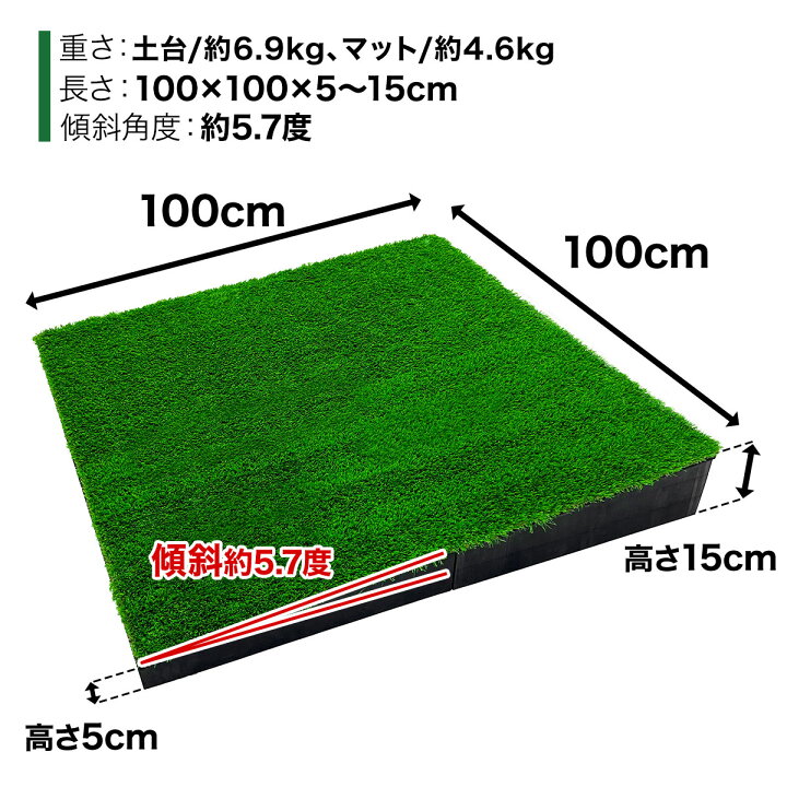 楽天市場】傾斜 ゴルフマット 100×100cm PGAプロと共同開発 特許取得 