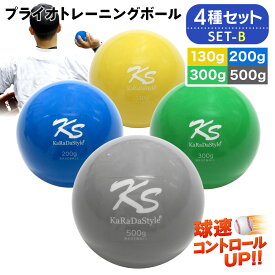 プライオボール 野球 球速アップ トレーニングボール 投手 プアボール サンドボール 練習 ウエイトボール 重いボール Plyoball 130g 200g 300g 500g 4種セット