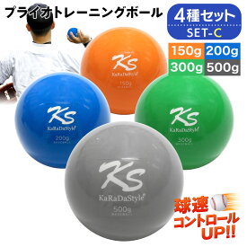 プライオボール 野球 球速アップ トレーニングボール 投手 プアボール サンドボール 練習 ウエイトボール 重いボール Plyoball 150g 200g 300g 500g 4種セット