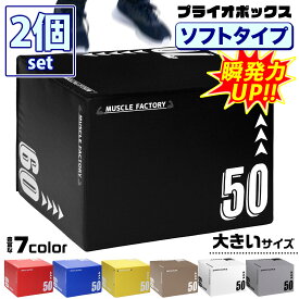 プライオボックス ソフト 3 in 1 プライオメトリクス ボックス 陸上 球技 フィットネス 昇降台 ジャンプ台 ステップ台 体幹 トレーニング 50×60×70cm 2個セット 大きいサイズ