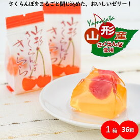 【A01】山形さくらんぼきらら 1箱(6個)/36箱(216個) さくらんぼゼリー フルーツゼリー (東北/山形県産/フルーツ/果物/チェリー/桜桃/まるごと/一粒/個包装/お菓子/水菓子/お土産/ギフト/お取り寄せ/定番/おいしい/うまい/おすすめ/あす楽)【母の日/父の日/プチギフト】