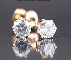 18K RGP ピンク ゴールド ダイヤ CZ 六本爪 一粒 4mm 王冠 スタッドピアス 左右セット sp5154 普通便 送料無料