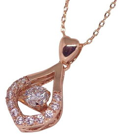 18K RGP ゴールド ダイヤ CZ 雫 一粒 ネックレス pn3772