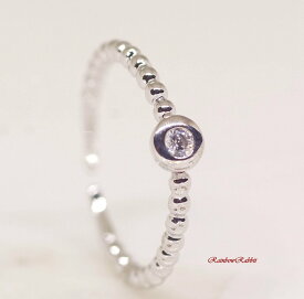 18K RGP プラチナ ダイヤ CZ 一粒 リング yu1133e