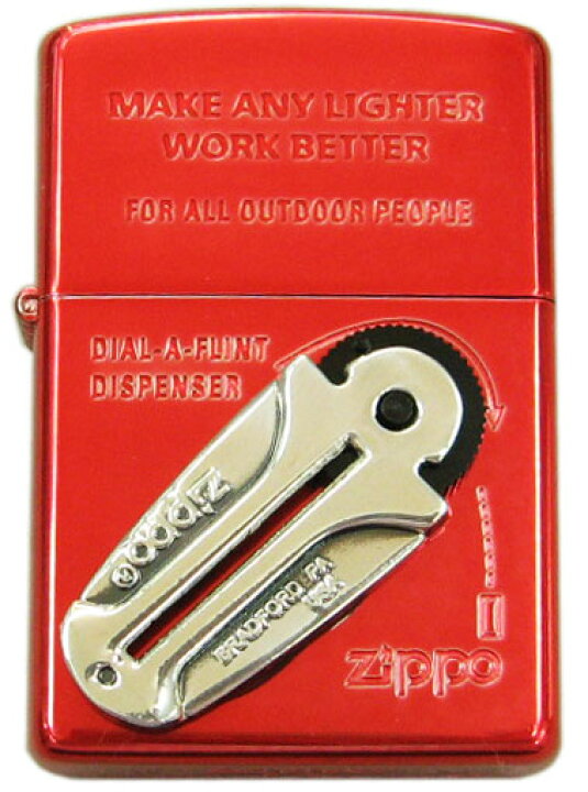 楽天市場】ZIPPO フリントケース付レッド ジッポーオイルライター 