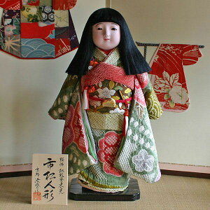 【送料無料!】【松乾斎東光】京製尺五市松人形(女)