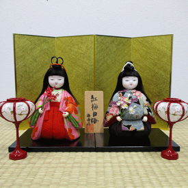 オリジナル、雛、ひな人形、ひな祭り【送料無料！】京製木目込雛　紅梅白梅