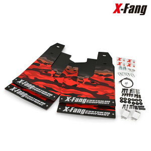 X-Fang M40302CRD Mudflap CAMOUFLAGE Pattern RED �}�b�h�t���b�v �J���t���[�W�� ���b�h DELICA D:5 ����