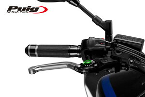 Puig 110PV210PV FOLDABLE BRAKE & CLUTCH LEVER 3.0 SILVER/GREEN (|^Cv) v[` u[L Nb` Zbg