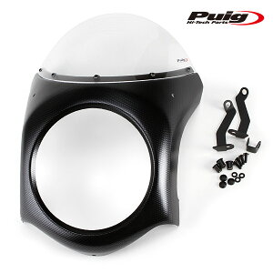 Puig 3143W RETRO SEMI FAIRING [CARBON PRINT/CLEAR] HONDA CB1000R NEO SPORTS CAFE (18-20) v[` XN[ JE