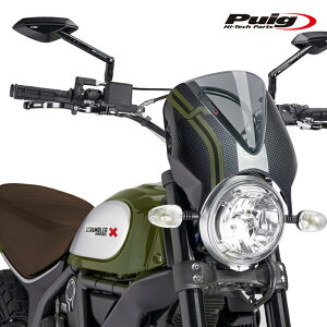 Puig 8192H NEW GENERATION RETROVISION [SMOKE] CARBON LOOK DUCATI SCRAMBLER ICON (15-22) SCRAMBLER CLASSIC (15-18) �v�[�` �X�N���[�� �J�E��