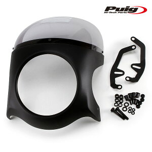 Puig 9554H RETRO SEMI FAIRING[SMOKE]ėpXN[ V7 STONE 750 (17-22) INTERCEPTOR 650(SN)BONNEVILLE SPEEDMASTER (18-23)XSR 125 (21-23)XSR 125 LEGACY(22-23)v[` XN[ JE
