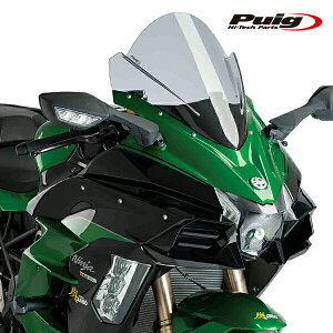 Puig 9704H RACING-SCREEN [SMOKE] Kawasaki Ninja H2 SX(18-22) Ninja H2 SX SE(22) v[` XN[ JE