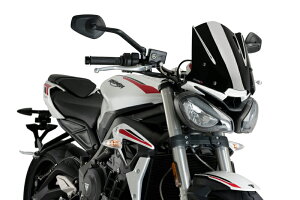 Puig 20432N NEW GENERATION WINDSHIELD SPORT [BLACK] TRIUMPH STREET TRIPLE S (20-21) STREET TRIPLE R (20-22) v[` XN[ JE