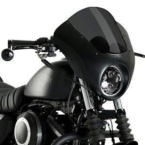 Puig 21097F SEMIFARINGS DARK NIGHT GLOSS BLACK[DARK SMOKE] Herley Davidson SPORTSTER IRON1200 XL1200NS(18-21) �v�[�` �Z�~�t�F�A�����O