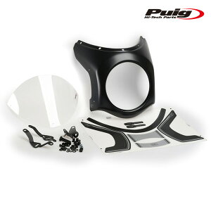Puig 9515W RETRO SEMI FAIRING [CARBON PRINT/CLEAR] ėpXN[ TRIUMPH SPEED TWIN (19-23) STREET TWIN (16-22) THRUXTON 1200R (16-21) v[` XN[ JE