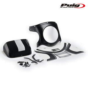 Puig 9516N RETRO SEMI FAIRING [CARBON PRINT/BLACK] ėpXN[ V7 STONE 750 (17-22) INTERCEPTOR 650 (SN) BONNEVILLE SPEEDMASTER (18-23) XSR 125 (21-23) XSR 125 LEGACY (22-23) v[` XN[ JE