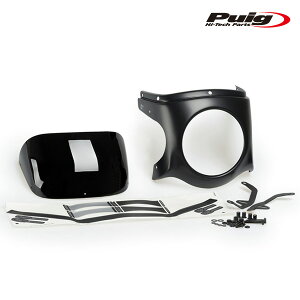 Puig 9554N RETRO SEMI FAIRING [BLACK] ėpXN[ V7 STONE 750 (17-22) INTERCEPTOR 650 (SN) BONNEVILLE SPEEDMASTER (18-23) XSR 125 (21-23) XSR 125 LEGACY (22-23) v[` XN[ JE