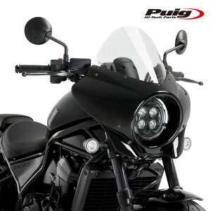 Puig 21461W SEMIFARINGS MIRAGE TOURING Gloss Black [CLEAR] HONDA CMX 1100 REBEL/DCT (21-25) v[` XN[ JE