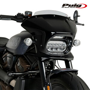 Puig 21325H SEMIFARINGS FURY SPORT GLOSSBLACK[SMOKE] Harley Davidson Sportster S RH1250S (21-24) �v�[�` �Z�~�t�F�A�����O �t���[���[ �X�|�[�c