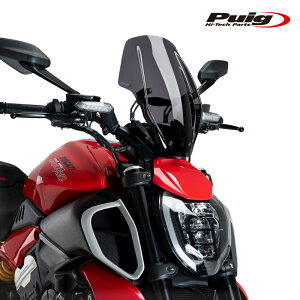 Puig 21713F WINDSHIELD NEW GENERATION ADJUSTABLE [DARK SMOKE] DUCATI DIAVEL V4(24-25) �v�[�` �j���[�W�F�l���[�V����NK�X�N���[��