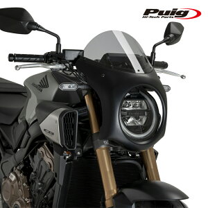 Puig 21961H RETRO SEMI FAIRING BLACK HOUSING [SMOKE] HONDA CB650R NEO SPORTS CAFE/ECLUTCH(24-) v[` XN[ JE