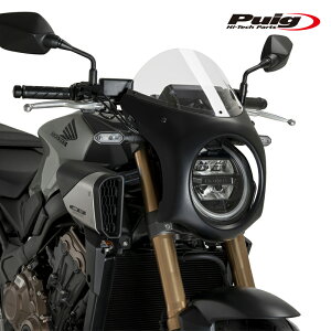 Puig 21961W RETRO SEMI FAIRING BLACK HOUSING [CLEAR] HONDA CB650R NEO SPORTS CAFE/ECLUTCH(24-) v[` XN[ JE