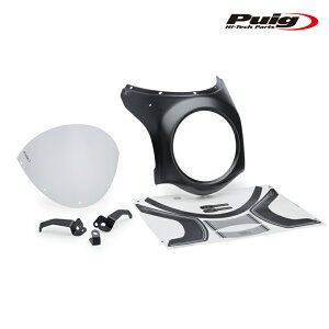 Puig 21962W RETRO SEMI FAIRING CARBON LIQUID HOUSING [CARBOON PRINT/CLEAR] HONDA CB650R NEO SPORTS CAFE(24-) v[` XN[ JE