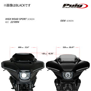 Puig 22109J HIGH-ROAD SPORT SCREEN [MATT BLACK] HARLEY DAVIDSON CVO STREET GLIDE FLHXSE (23-26) �v�[�` �X�N���[�� �J�E��