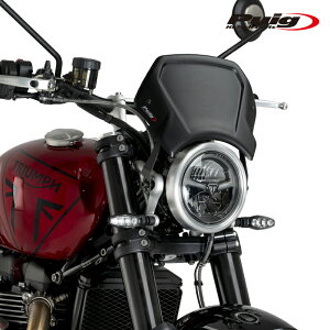 Puig 22224N ALUMINIUM FRONTAL PLATE[BLACK] TRIUMPH SCRAMBLER 1200X (24-25) �v�[�` �t�����g�p�l�� �[�b�P���v���[�g