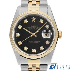 【ローン60回払い特別低金利】ロレックス デイトジャスト 10Pダイヤ 16233G ブラック T番 メンズ【中古】【腕時計】【送料無料】【返品OK】