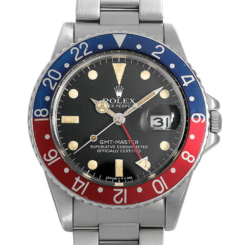 【60回払いまで無金利】ロレックス GMTマスター 赤青ベゼル 16750 フチなし 73番 メンズ(007UROAU1250)【中古】【腕時計】【送料無料】