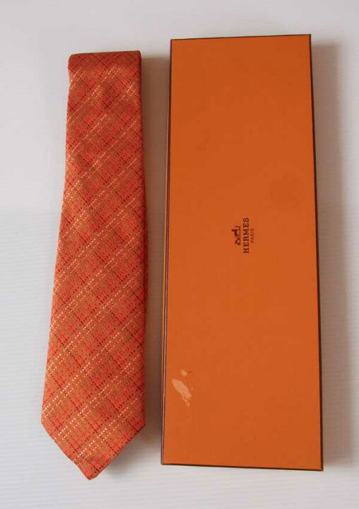 楽天市場】HERMESエルメス♪ネクタイ♪オレンジ系新品未使用品タグ  