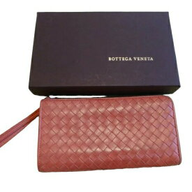 Bottega Veneta ボッテガ・ヴェネタ メンズ 財布 L型ジップ 長財布 レディースサイフ メンズ財布 小銭入れ さいふ プレゼント レザー オレンジ 新タグ 244823 本物 中古 t-002