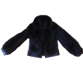 毛皮コートレディース コート FOXコート フォックスコート 毛皮 ジッパージャケット ブラウン系 美品 古着 防寒 暖かい 中古 t-003 t1000985