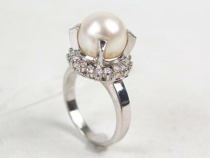 楽天市場】Pt900 プラチナ900 パール 約10.2mm ダイヤ0.53ct リング 