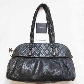 最大3万円超OFFクーポン配布！6/4 20:00-6/11 01:59◇CHANEL シャネル ショルダーバッグ LADY BRAID ヴィンテージ SV黒 レディース ビックサイズ ハンド 鞄 かばん ブランド プレゼント 本物 中古