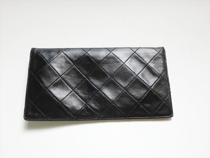 楽天市場】CHANEL シャネル財布 長サイフ マトラッセ 黒 レザー 