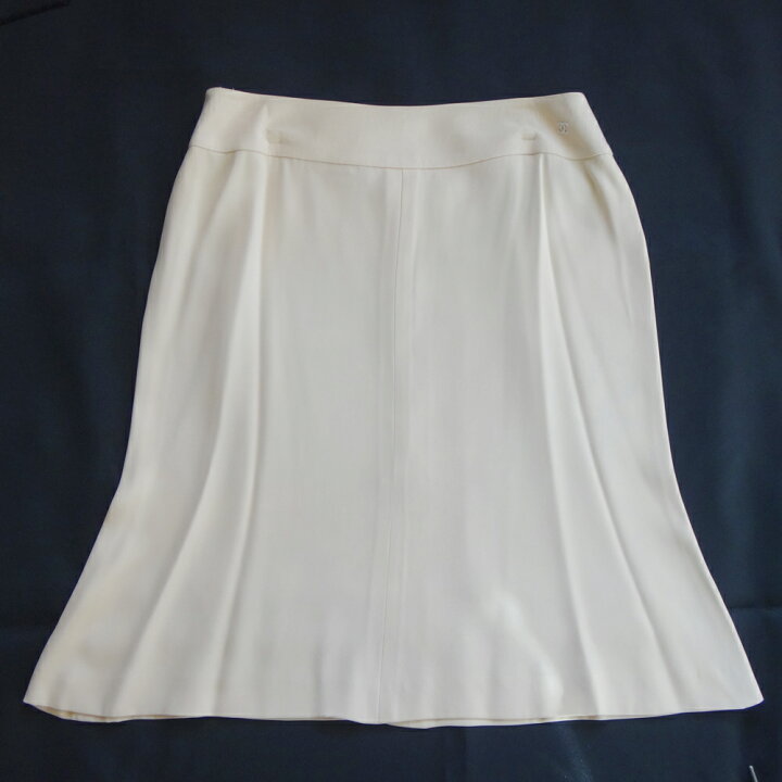 楽天市場】美品 CHANEL シャネル スカート サイズ40 シルク アイボリー  
