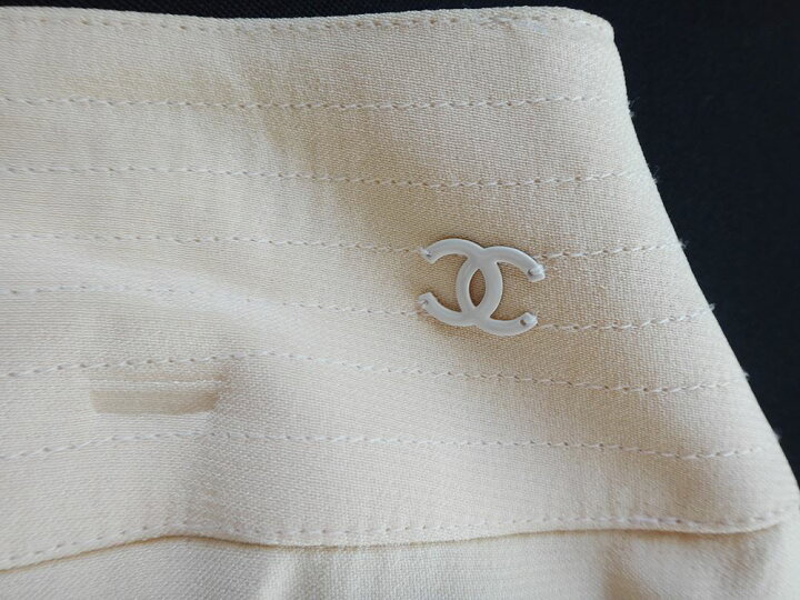 楽天市場】美品 CHANEL シャネル スカート サイズ40 シルク アイボリー  