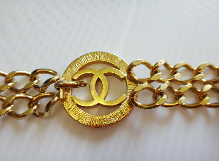 楽天市場】美品 シャネル ベルト チェーンベルト ココマーク ゴールド  
