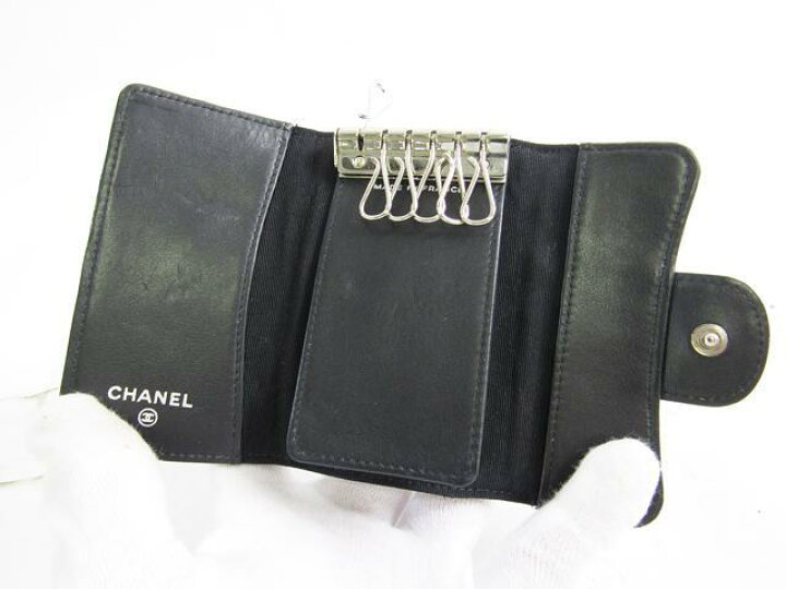 楽天市場】Y- CHANEL シャネル マトラッセ 6連キーケース エナメル 黒 
