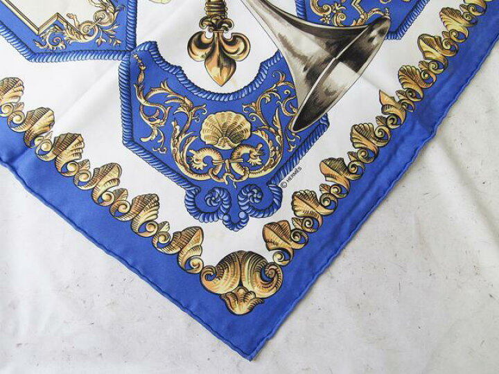 楽天市場】HERMES エルメス スカーフ カレ 88×88 ブルー クリーニング  