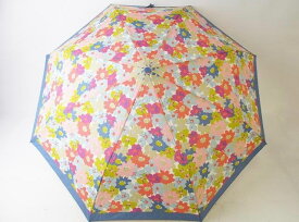 美品 COACH コーチかさ 折りたたみ 傘 かさ カサ レディース アンブレラ ブルー系 花柄 中古 t16-3353