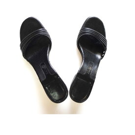 BALLY バリーレディースミュール 靴 くつ 日本サイズ23 レザーおしゃれ 高級 シンプル 厚底 靴 ブラックフォーマル 美脚 フォーマル 走れる ミセス 本革 黒 ブラック オープントゥ 中古
