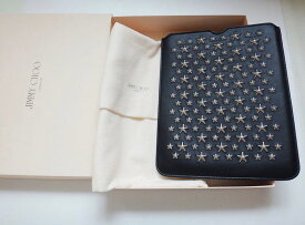 JIMMY CHOO ジミー チュウ スタッズ ipad ケース レザー 黒 美品 中古 t-002 t17-4315 _bsi