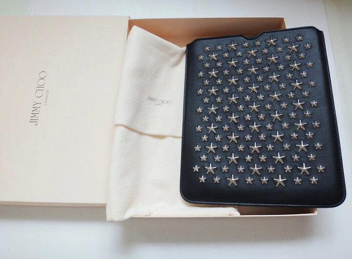 楽天市場】JIMMY CHOO ジミー チュウ スタッズ ipad ケース レザー 黒  