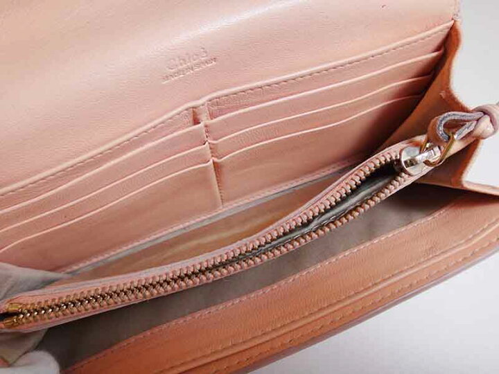 楽天市場】CHLOE クロエ 長財布 リボン ピンク ゴールド金具 レザー 