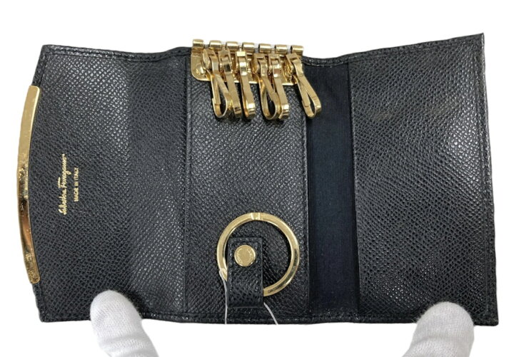 楽天市場】FERRAGAMOフェラガモ 6連キーケース レディース メンズ 黒  